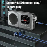 Altavoces inalámbricos Bluetooth 5.4 de 87,5-108 MHz, radio FM portátil para exteriores, reproductor de música MP3, compatible con auriculares, tarjeta TF, reloj con vídeo.