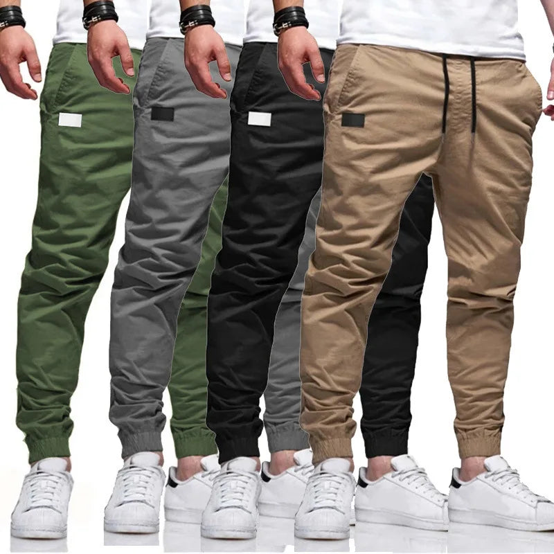 2025New Men's Casual Sports Pants Sweatpants Male Jogger Cargo Harem Pencil Pants Trousers Multi-pocket Sweatwear