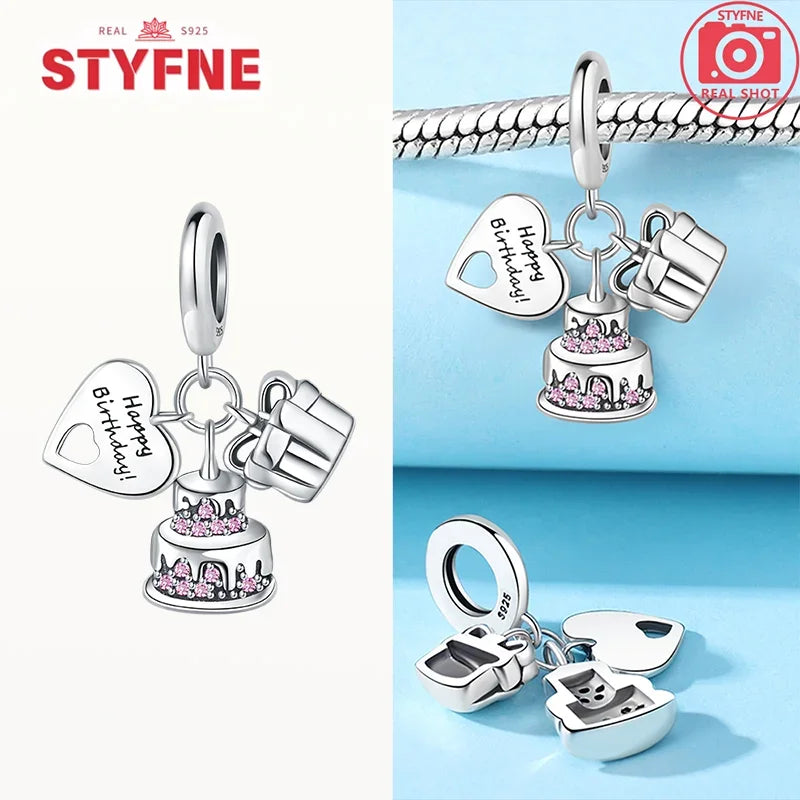 S925 Silver Happy Birthday Charms Love Numbers Celebration Anniversary Serie Beads for Women Diy Original Bracelet Jewelry Gift - Lootquake