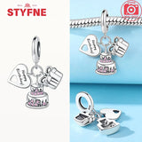S925 Silver Happy Birthday Charms Love Numbers Celebration Anniversary Serie Beads for Women Diy Original Bracelet Jewelry Gift - Lootquake