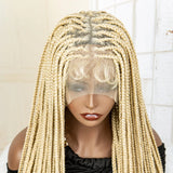 36" 613 Full Lace Knotless Box Braided Wig | Transparent HD Lace | Baby Hair | Synthetic Wig for Black Women
