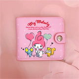 Kawaii Hello Kitty Cinnamoroll My Melody Kuromi Sanrio New Pu Casual Money Bag Coin Purse Card Holder Wallet With Buttons - Lootquake