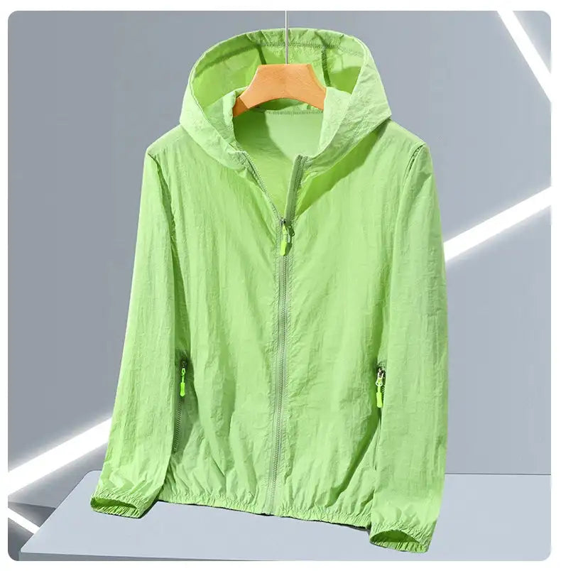 2023 Summer Men's Windbreaker Big Size Sun Protection Clothing Korean Style Ultra-thin Streetwear Zipper Hooded Jackets Man - Lootquake