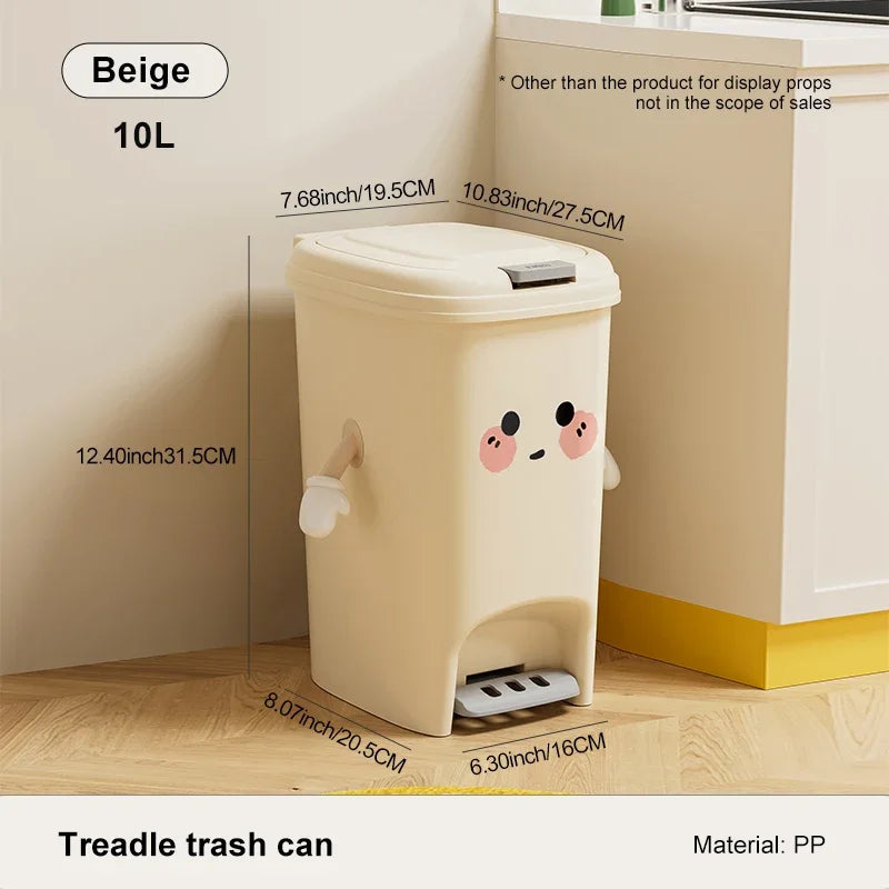 Papelera creativa para el hogar, con sentido avanzado, gran capacidad, para cocina, sala de estar, con pedal de presión y doble apertura.