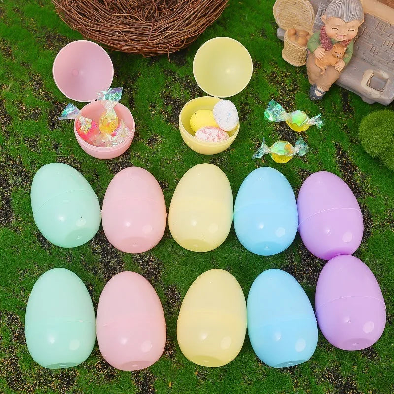 10/50PCS Colorful Easter Eggs Plastic Fillable Bird Pigeon Eggs DIY Craft Easter Party Home Decoration Funny Kids Opening Toys - Lootquake