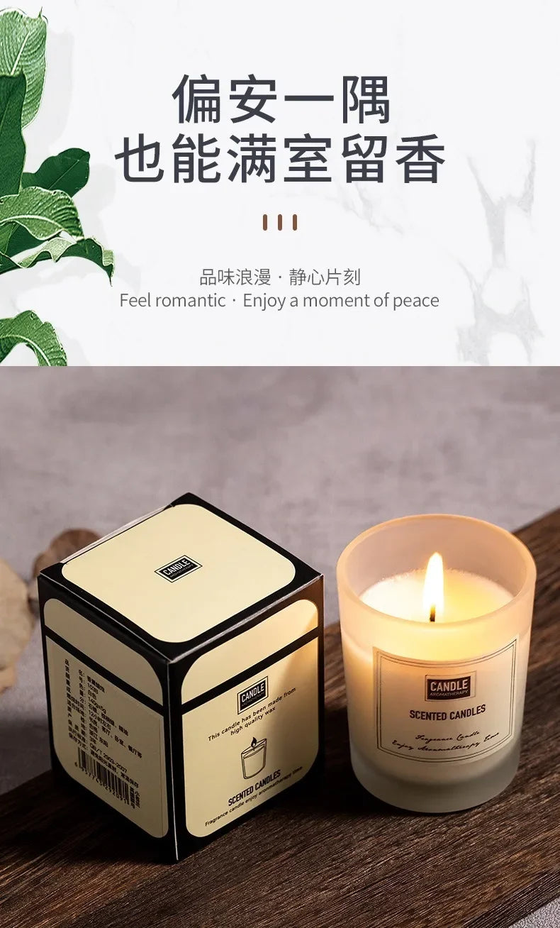 1 vela de aromaterapia con aroma a planta europea moderna para sala de estar, dormitorio, purificación del aire, fragancia duradera, decoración de vasos.