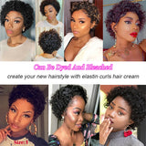 6" Bouncy Curly Indian Remy Hair Bundles | Double Drawn | Natural Black & Brown | Sew-In Extensions