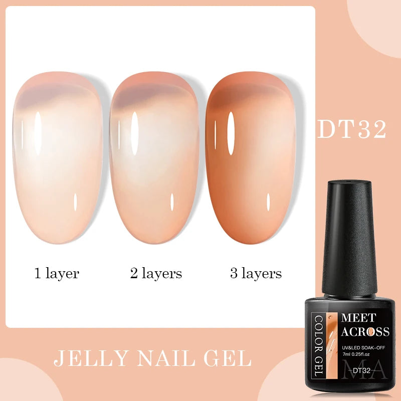 7ml Milky Jelly White Gel Nail Polish Natural Luster Long Lasting Nail Art All for Home DIY Manicure Soak Off UV LED Gel Vernis