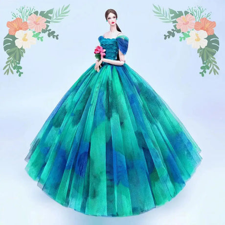 fashion for barbie elegant lady wedding dress for barbie doll clothes princesa for bjd 1/6 dress long dress accessories - Lootquake