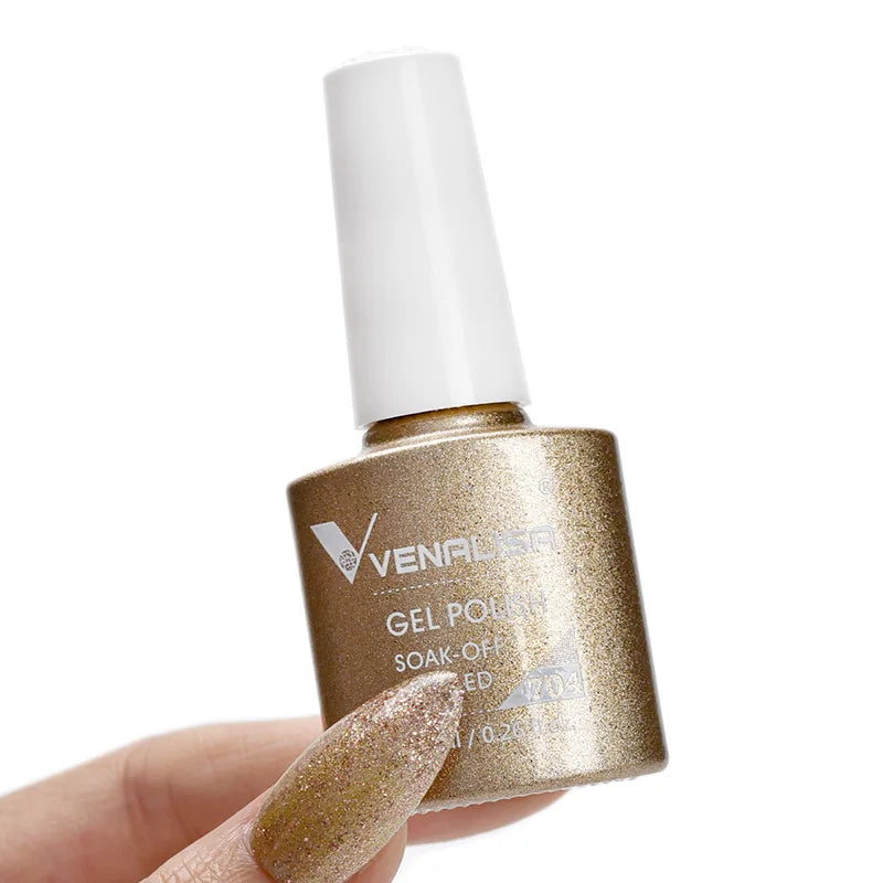 Venalisa Nail Gel Polish 7.5ml #758 Funny Bunny Milky White VIP3 Collection Long Wear Diamond Top Coat Soak Off UV LED Gel Nail