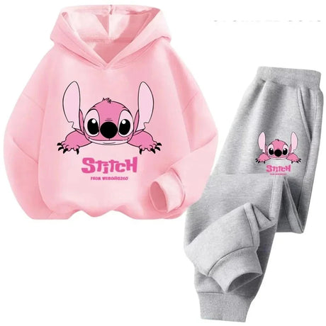 Children Hoodies Stitch Kawaii Fashion Pullover Sweatshirt Anime Trucksuit Manga Cartoons Girls Boy Kids Autumn Casual Clothes - Lootquake