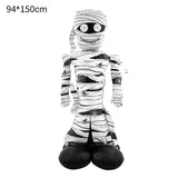 Halloween Decor Giant Standing 3D Foil Balloon Witch Pumpkin Tombstone Mummy with Base Haunted House Yard Displays Party Prop