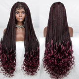 36" 613 Blonde Braided Wig | Lace Front | Baby Hair | Colored Braids