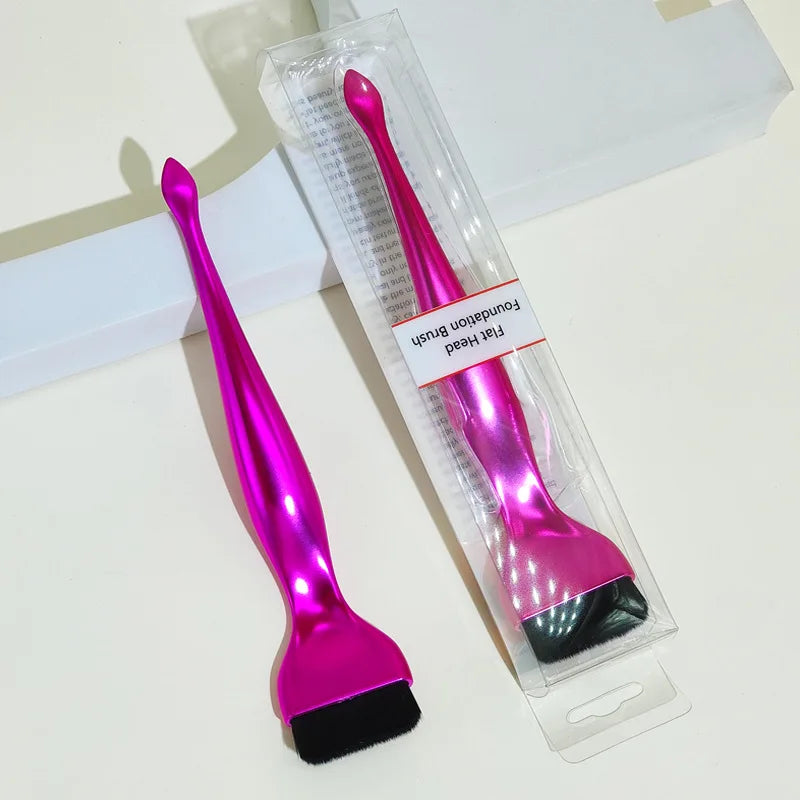 Single Ultrathin Flat-Head Foundation Brush,Spoon-Shaped Design/Non-Powder-Eating/No Powder Waste,For Liquid Foundatio/BBCream,P