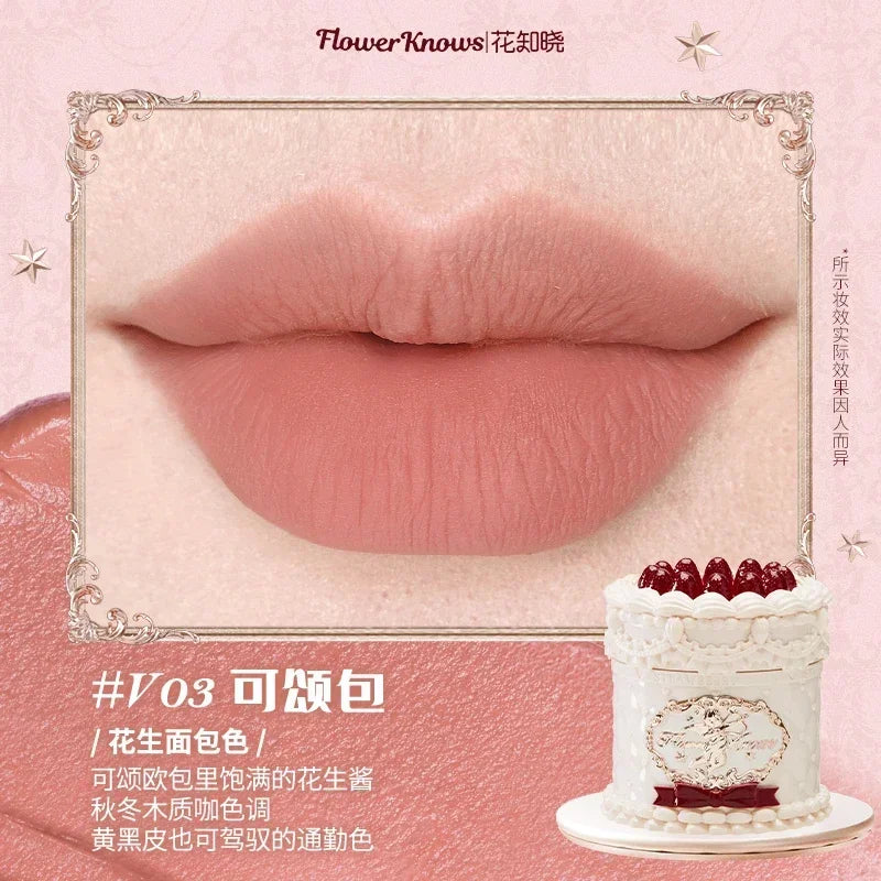 Flowerknows Strawberry Cupid Lipstick Cake Matte Velvet Lipgloss Lip Mud Makeup Korean Flower Know Lip Cream For Girls&Women