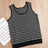 Top Women's loose-fitting striped, spicy Casual Sleeveless Top with round neckline and off-the-shoulder outdoor tank top, summer - Lootquake