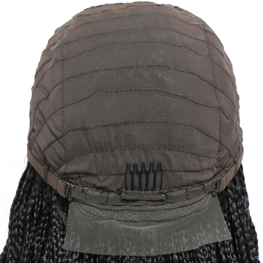 26" Long Box Braided Crochet Wig | Knotless Micro Twist Braids | Synthetic Hair Wig | 1B, 1B/27, 1B/30, 1B/Grey