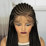 34" Knotless Cornrow Braids Wig | Transparent Lace Frontal | Baby Hair