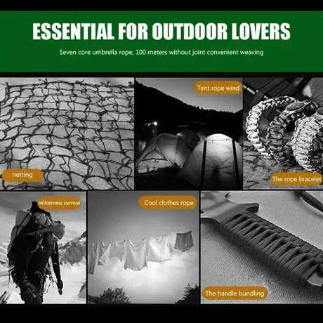 7 Cores 550 Paracord Cord 3 8 16 M Dia.4mm For Outdoor Camping Survival Lanyard Parachute Rope Hiking Tent Accessories - Lootquake