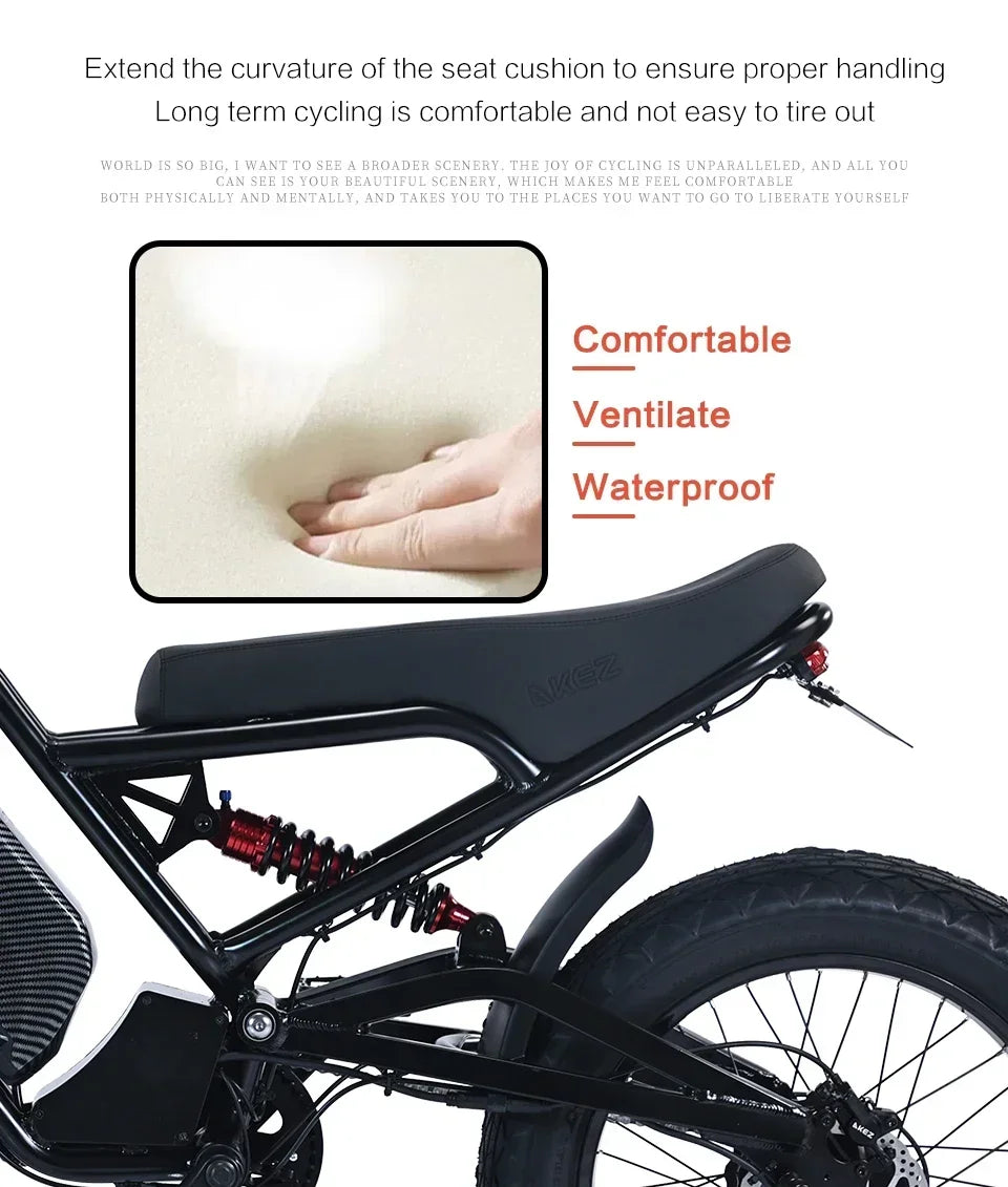 Bicicletas eléctricas de suspensión completa, 1500 W, 48 V, 18 Ah, batería extraíble, neumáticos anchos, freno hidráulico, para adultos.