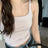 Solid All-Match Invisible Integrated Chest Pad Cami 2024 Spring New Korean Women clothes Short Sleeveless Top - Lootquake