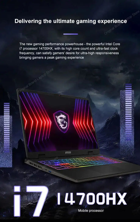 2024 MSI Sword 17 HX Laptop 17 Inch 2.5K QHD 240Hz IPS Screen Netbook i7-14700HX 16GB 1TB SSD RTX4060 Gaming Notebook Computer - Lootquake
