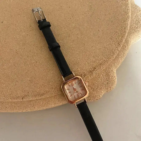 Women Watch Small Square Dial Thin Leather Strap Ladies Wristwatch Elegant Female Watches Casual Relogios Feminino Reloj - Lootquake