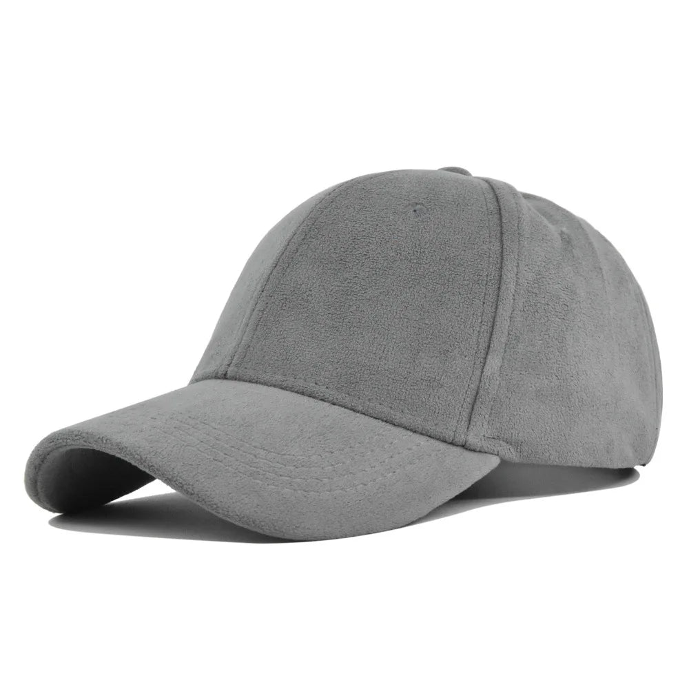Solid Suede Retro Baseball Caps For Men Women Spring Autumn Street Snapback Hip Hop Hat Adjustable Faux Fur Sunscreen Visor Cap - Lootquake