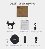 Caja de sonido inalámbrica portátil con Bluetooth para bicicleta con soporte para altavoz de manillar, subwoofer impermeable para scooter al aire libre