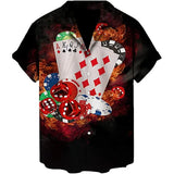 Men's 2024 Casual 3D Shirts Playing Card Printed Fun Shirts Street men's Summer Short Sleeved Clothing Men's Outdoor Clothing - Lootquake