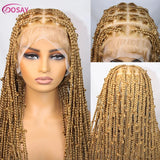 36" Butterfly Braids Wig | 613 Blonde & Burgundy Accents | Full Lace | Goddess Locs & Box Braids