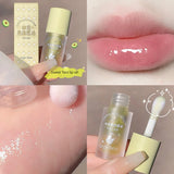 Fruity Crystal Jelly Lip Oil Hydrating Plumping Lip Coat for Lipstick Clear Lip Plumper Serum Tint Lips Care Makeup Cosmetic