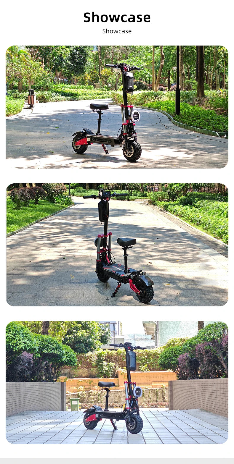 Patinete eléctrico Boyueda S5-11, motor de 6000 W, batería de 60 V y 38 Ah, control por aplicación de seguridad NDavid, neumáticos silenciosos