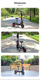 Patinete eléctrico Boyueda S5-11, motor de 6000 W, batería de 60 V y 38 Ah, control por aplicación de seguridad NDavid, neumáticos silenciosos