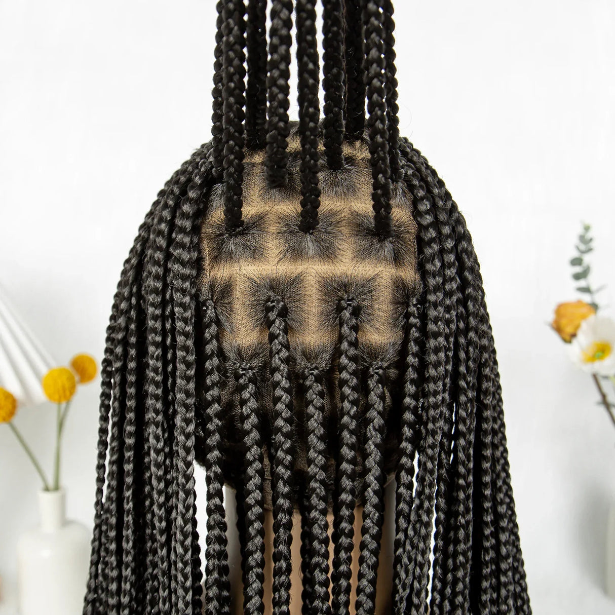 Black Cornrow Braided Wig | Full Lace Front | Twisted Braids | Crochet Hair