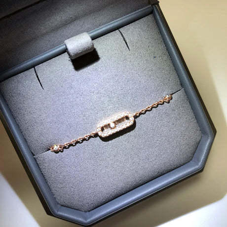 925 Sterling Silver Luxury Jewelry Classic Single Diamond Women's Bracelet. Moving Diamonds. - Lootquake