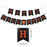 Halloween Party Paper Garland Bat Pumpkin Banner 2025 Happy Halloween Party Decoration for Home Trick or Treat Hanging Pendants