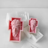 Portrait Face Silicone Mold Jesus Sculpture Cross Aroma Candle Resin Plaster Ornament Mold Home Decor Crafts Making Mould
