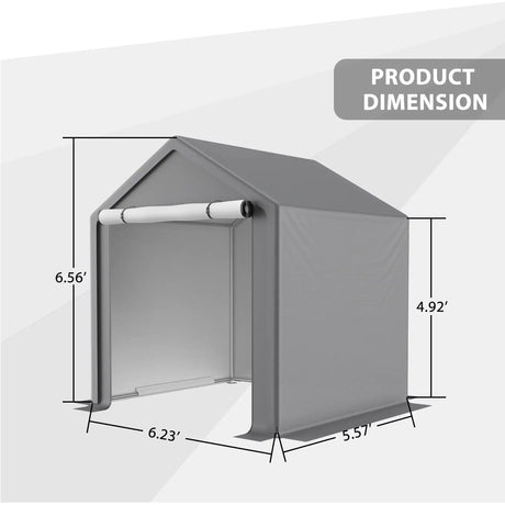 LZBEITEM 6 x 6 ft Portable Outdoor Storage Tent Shelter Shed, Heavy Duty Storage Tent with Roll-up Doors Shelter for Garden Tool - Lootquake