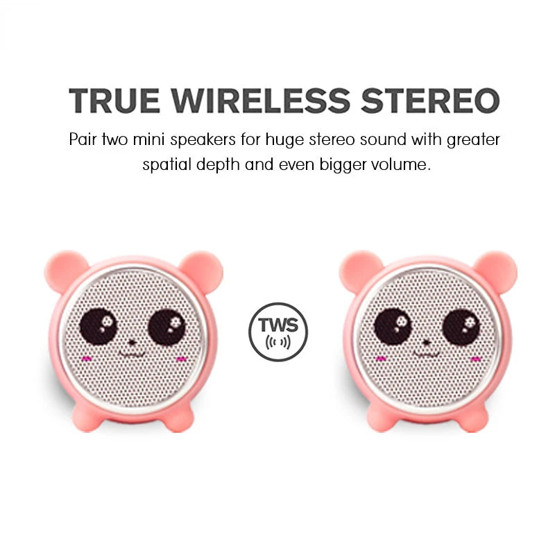 Wireless Bluetooth Animal Speaker Box HIFI Power Mini Speakers TWS Sound Speakers for Outdoor or Office home Panda Baby