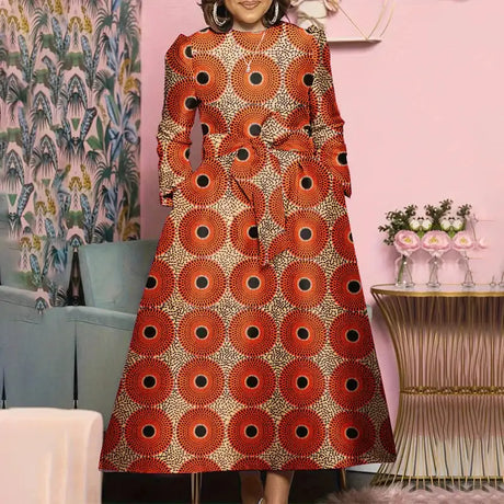 Plus Size 5XL VONDA Bohemian Maxi Long Dress 2024 Women Printed Sundress Fashion Long Sleeve Vestidos Casual Loose Robe - Lootquake