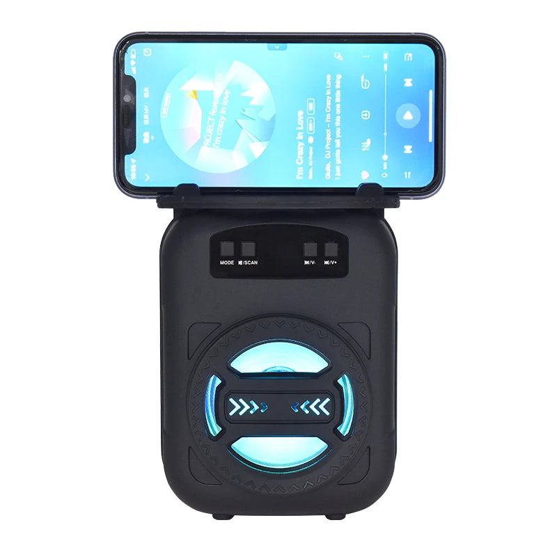 Wireless Bluetooth Speaker with LED Wireless Handheld Speaker Support Wired Microphone/TF Card/U Stick Audio Line Input