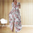 Amazon eBay Cross border 2024 Summer Chiffon Printed Long Dress V-neck Dress Long Sleeve Split Dress Women - Lootquake
