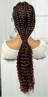 28" Knotless Cornrow Braids Wig with Curly Ends | Transparent Lace Front | Baby Hair