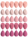 30 Beauty Eggs (Esponjas de Maquillaje) Esponja de Belleza Mixta para Base de Maquillaje, Líquida, en Crema y en Polvo Sin Impurezas, Multicolor C