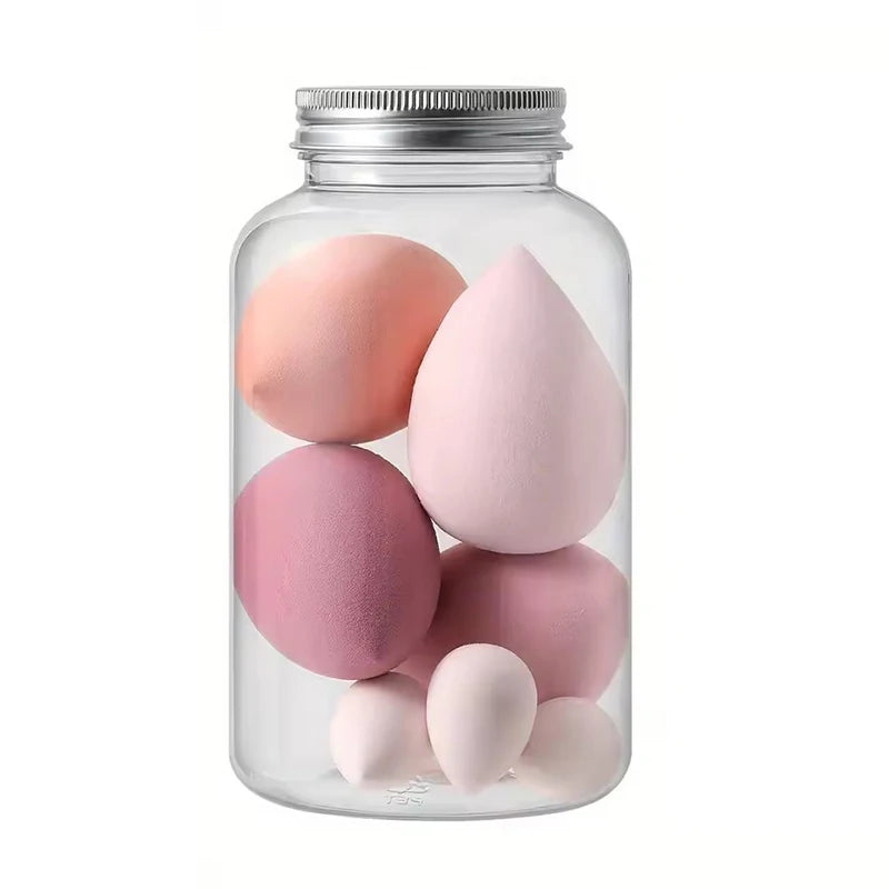 7 esponjas de maquillaje, esponjas cosméticas para base, esponjas para difuminar, esponjas para polvos, accesorios de maquillaje, herramientas de maquillaje para mujeres.
