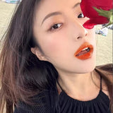 Orange Color Lipstick Lip Glaze Matt Silky Smooth Not Easy To Fade Lip Gloss Long Lasting Lip Stick Sexy Women Cosmetics Makeup