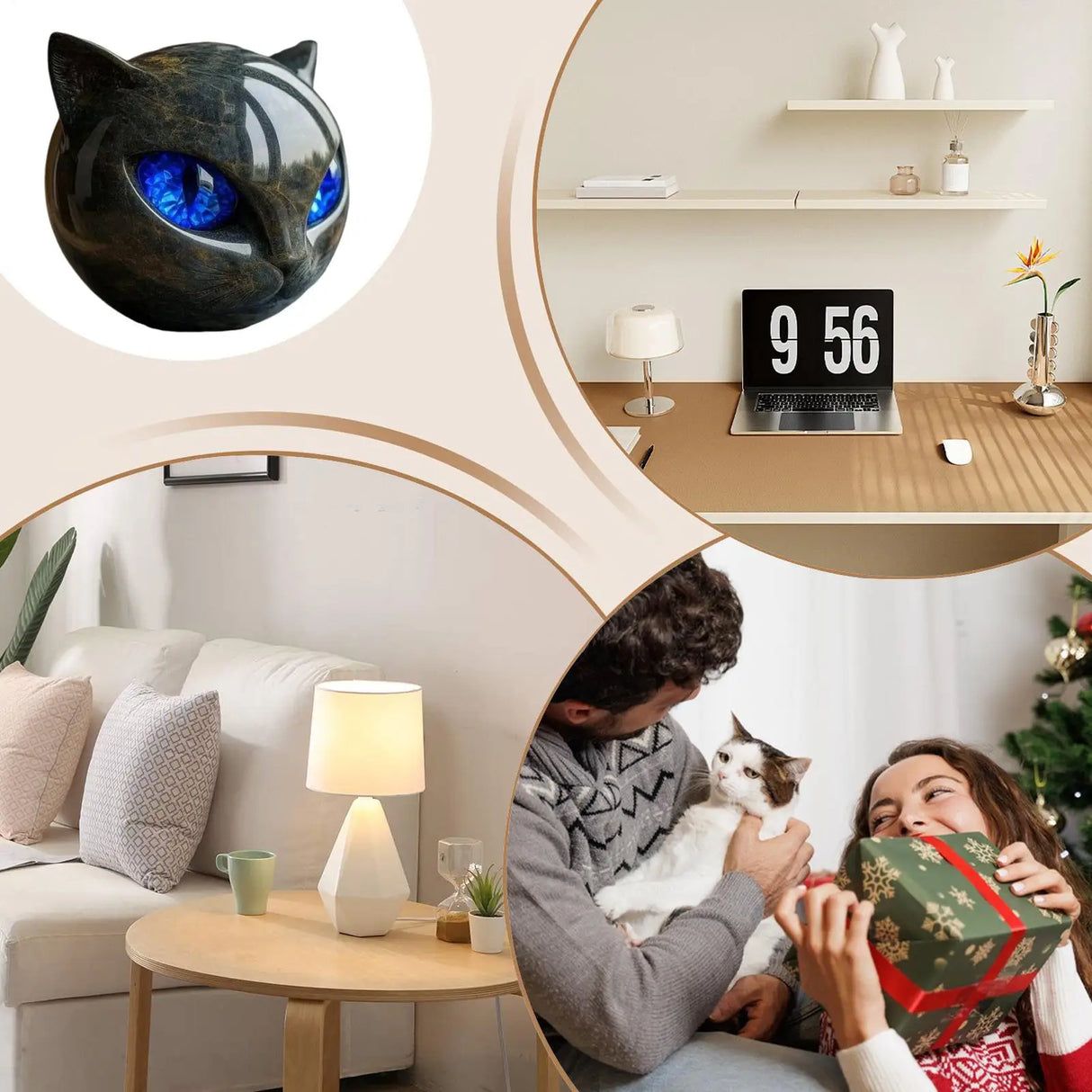 Sculpture en pierre de chat noir de luxe, sculpture en pierre de chat noir, statues de chat, décoration d'intérieur pour bureau, Halloween, chambre à coucher, bibliothèque