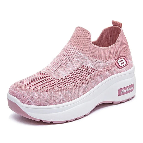 Women Orthopedic Walking Shoes Breathable Mesh Slip-On Sneakers Nursing Work Comfortable Casual Cushion Athletic Running Joggers - Lootquake
