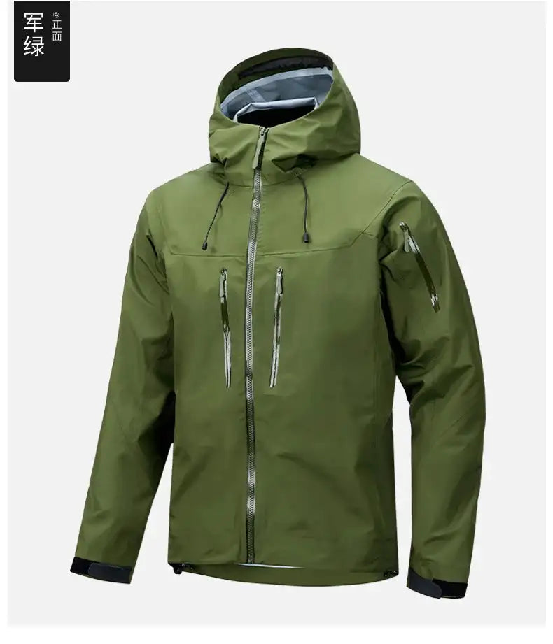 Jacket Men's Sports Casual Soft-shell Zipper Pocket Water Repellent Windbreaker New Autumn Functional Camping Hooded Raincoat - Lootquake